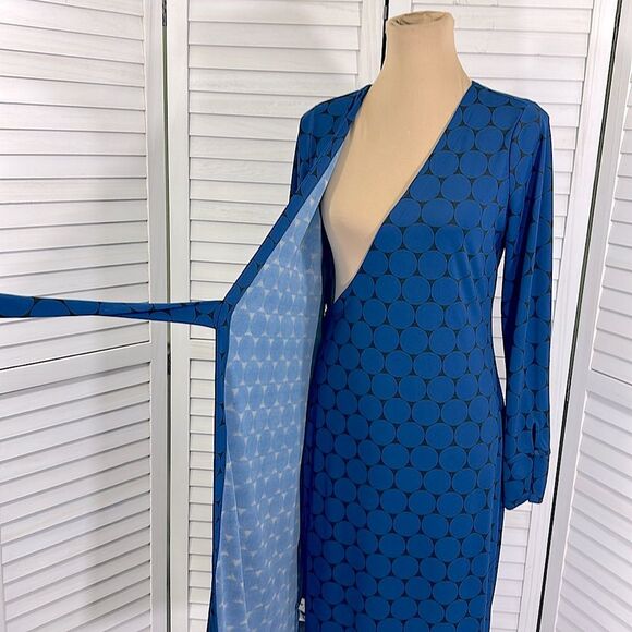 Ann Taylor Wrap Dress Size 6 Blue Jersey Knit NWOT - Picture 9 of 12